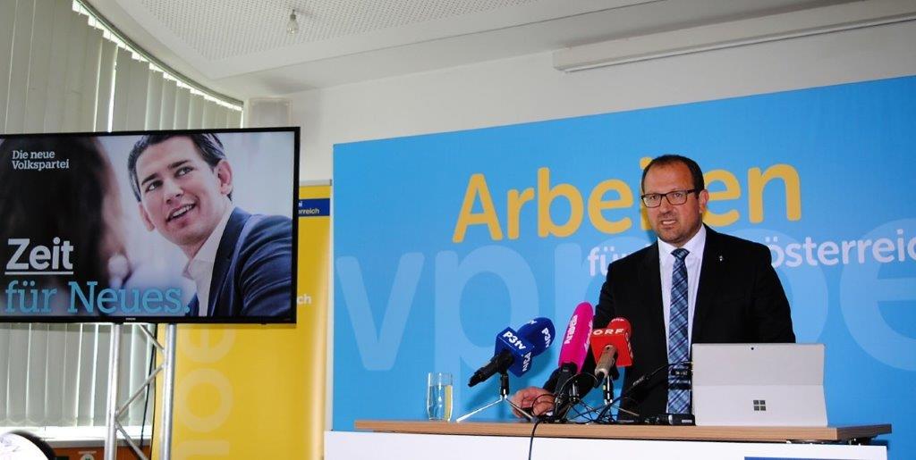 VPNÖ-Landesgeschäftsführer LAbg. Bernhard Ebner informiert über das NÖ Vorzugsstimmen-Modell zur kommenden Nationalratswahl auf Wahlkreisebene. (Bildquelle: Thomas Resch)