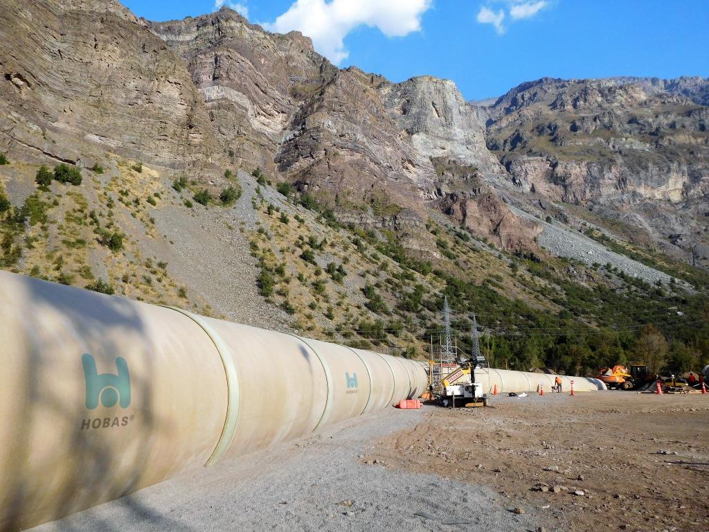 Fertige Rohrleitung in Alto Maipo Chile (Bildquelle: HOBAS)