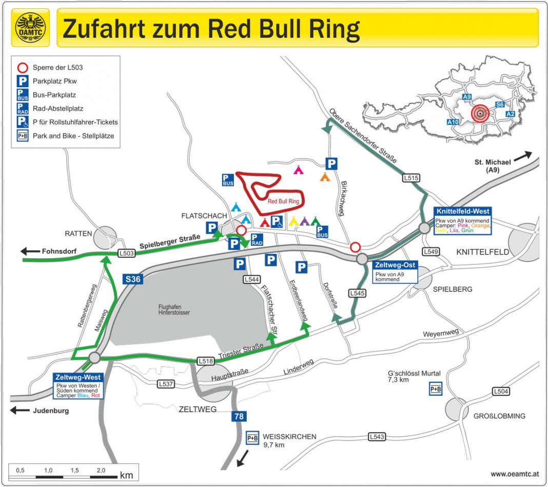 Zufahrten zu den Parkplätzen (Bildquelle: ÖAMTC)
