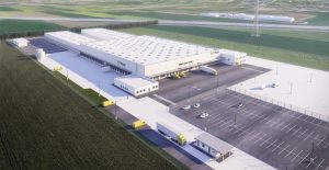 Visualisierung des neuen Paketverteilerzentrums in Hagenbrunn (Bildquelle: Österreichische Post AG)
