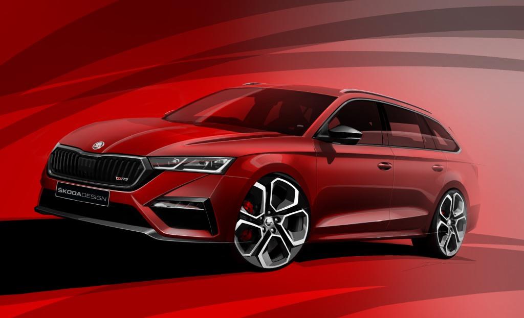 ŠKODA zeigt Designskizze des neuen OCTAVIA RS iV