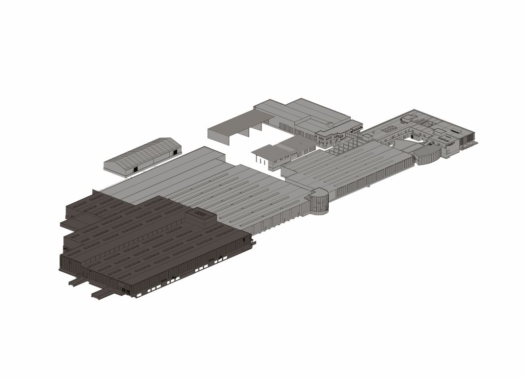 Der dunkelgraue Bereich markiert den Neubau in der Grüße von 18.000 m². <small> (Bildquelle: Hargassner) </small>