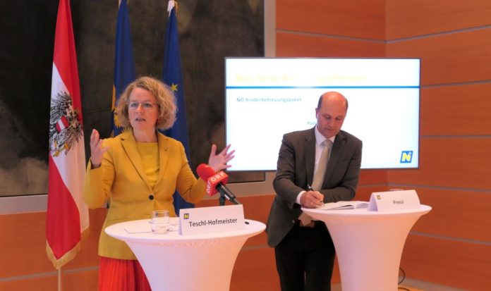 Landesrätin Christiane Teschl-Hofmeister und NÖ Gemeindebund-Präsident Johannes Pressl bei der Pressekonferenz in St. Pölten <small> (Bildquelle: Thomas Resch) </small> Landesrätin Christiane Teschl-Hofmeister und NÖ Gemeindebund-Präsident Johannes Pressl bei der Pressekonferenz in St. Pölten (Bildquelle: Thomas Resch)