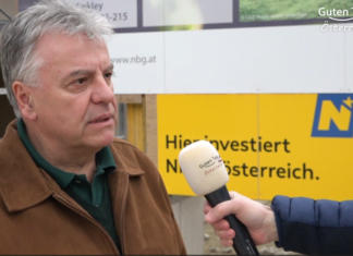 Warth: Baustellenbesuch bei neuer Reihenhausanlage der NBG