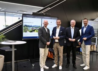 Haus der Digitalisierung und Landesgesundheitsagentur vertiefen Zusammenarbeit (v.l.n.r.): Claus Zeppelzauer, Geschäftsführer Haus der Digitalisierung, Bernhard Kadlec, Vorstand LGA, Gerhard Dafert, Vorstand LGA und Lukas Reutterer, Geschäftsführer Haus der Digitalisierung