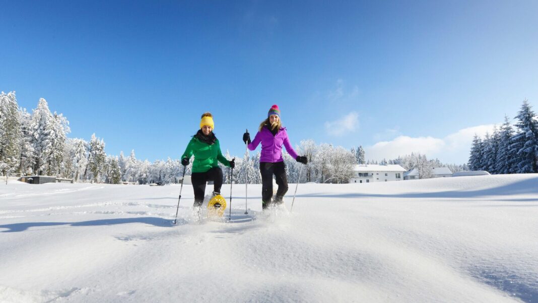 Schneeschuhwandern im verschneiten Schöneben in Ulrichsberg