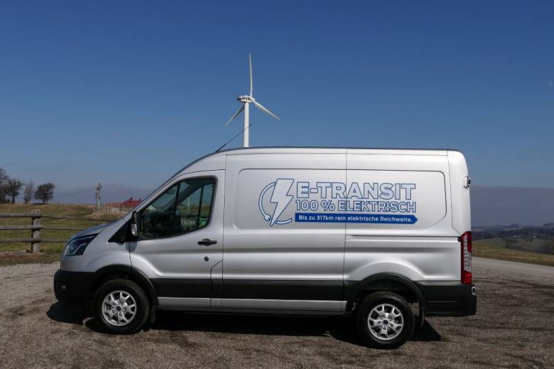Der Ford E-Transit mit 183 PS und 67 kWh Batterie im Guten Tag Österreich Autotest (Bildquelle: Thomas Resch)